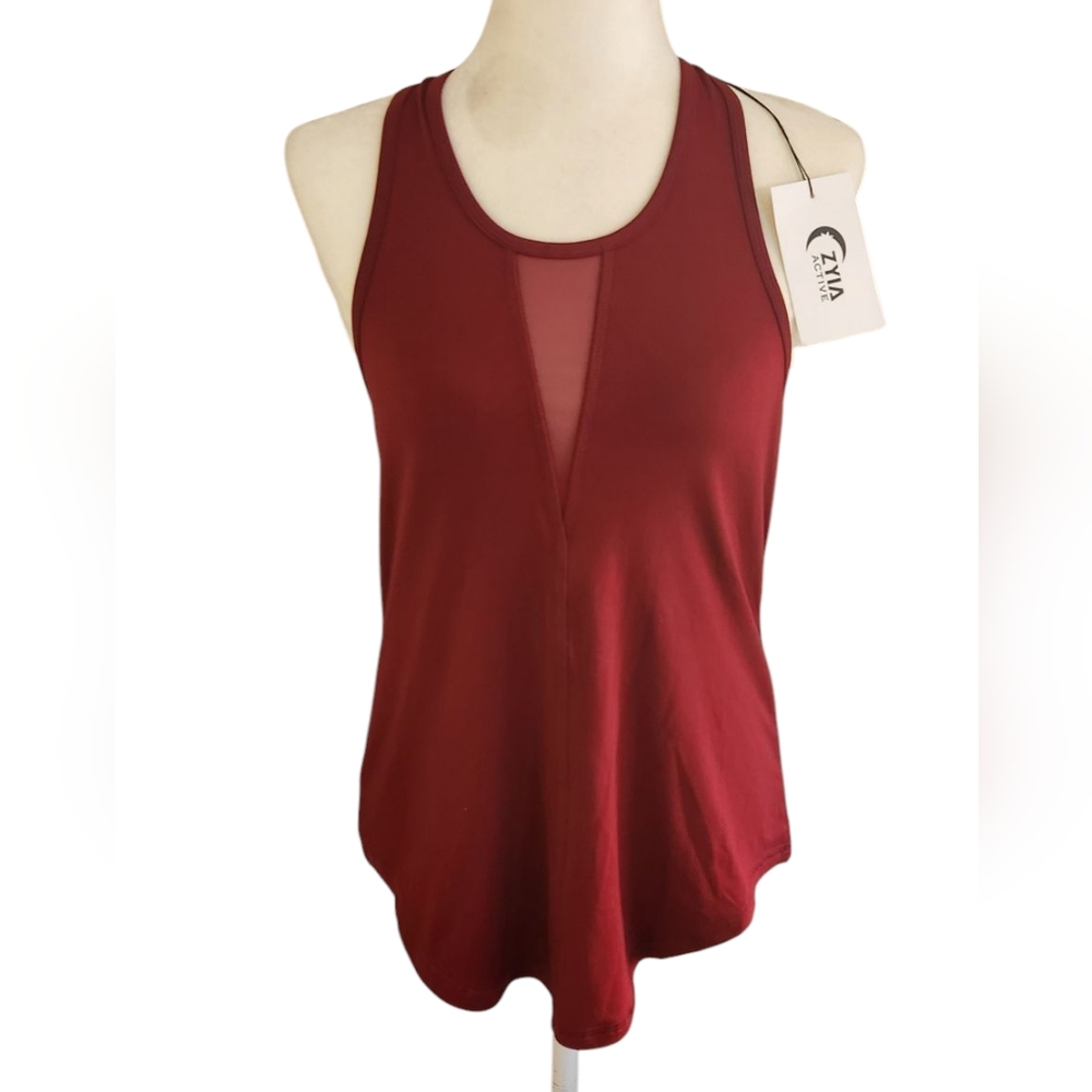 Zyia Effortless Long Tank Top. Cranberry Color. NWT. Size M - Picture 2 of 9